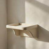3D printed modern wall shelf with smooth organic curves mounted on wall, minimalist contemporary home decor accessory