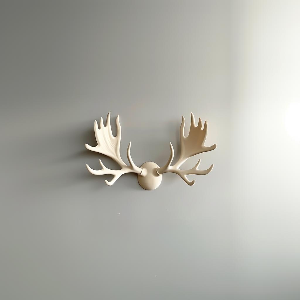 3D Printed Antlers Wall Decor | Modern Minimal Moose Antler Sculpture in Three Pieces | Contemporary Statement Art for Stylish Home Interior