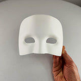 3D Printed Half Face Mask for Cosplay | DIY Painting Costume Design Masks | White Lightweight Craft Base for Halloween, Theater Art Projects