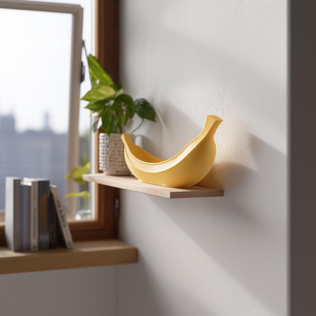 3D Printed Banana Boat Bowl | Modern Yellow Candy Dish and Key Tray Organizer for Kitchen Shelf, Entryway Console or Playful Home Decor