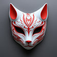 Red Fox Mask | 3D Printed Japanese Mask | Anime Cosplay Mask | Kitsune Yokai Spirit Mask | Festival Fox Mask | Costume Prop Demon Mythology