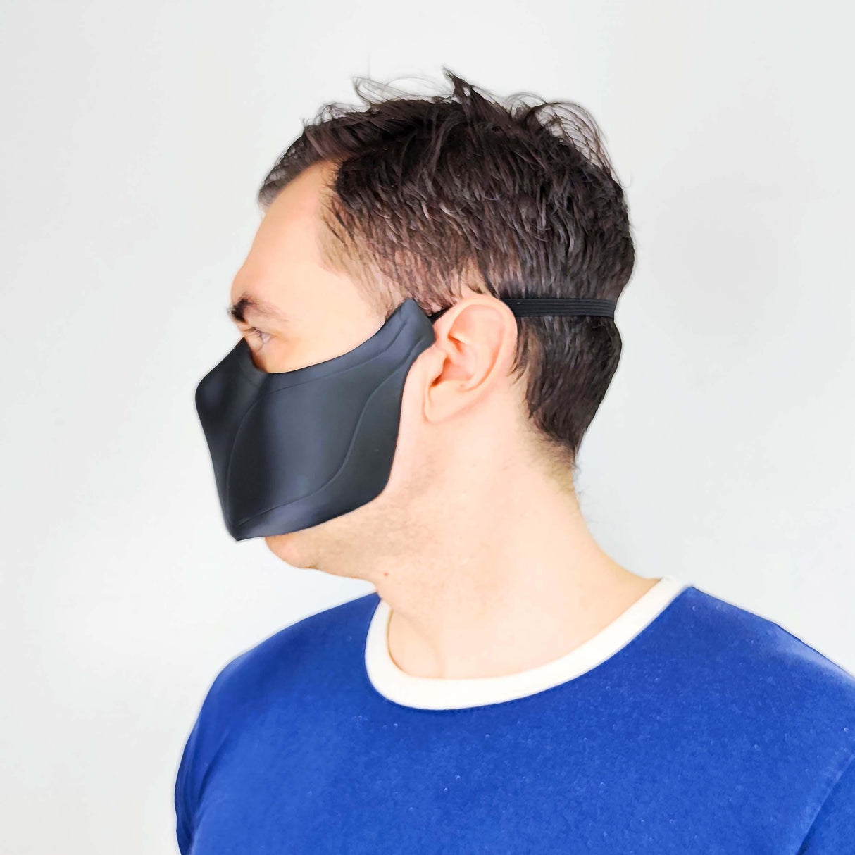 Matte Black Futuristic Half Face Mask | 3D Printed Cyberpunk Costume Accessory | Lightweight Cosplay Mask for Women Men Masks