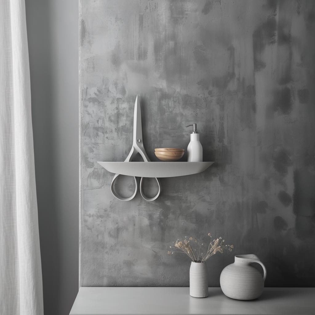 3D Printed Scissors Wall Shelf | Modern Artistic Floating Shelf Design | Unique Functional Home Decor | Contemporary Creative Wall Accent
