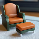 Dollhouse Armchair & Ottoman | 1:12 Scale Miniature Furniture | 3D Printed Modern Lounge Chair | Dollhouse Decor | Miniature Living Room Set