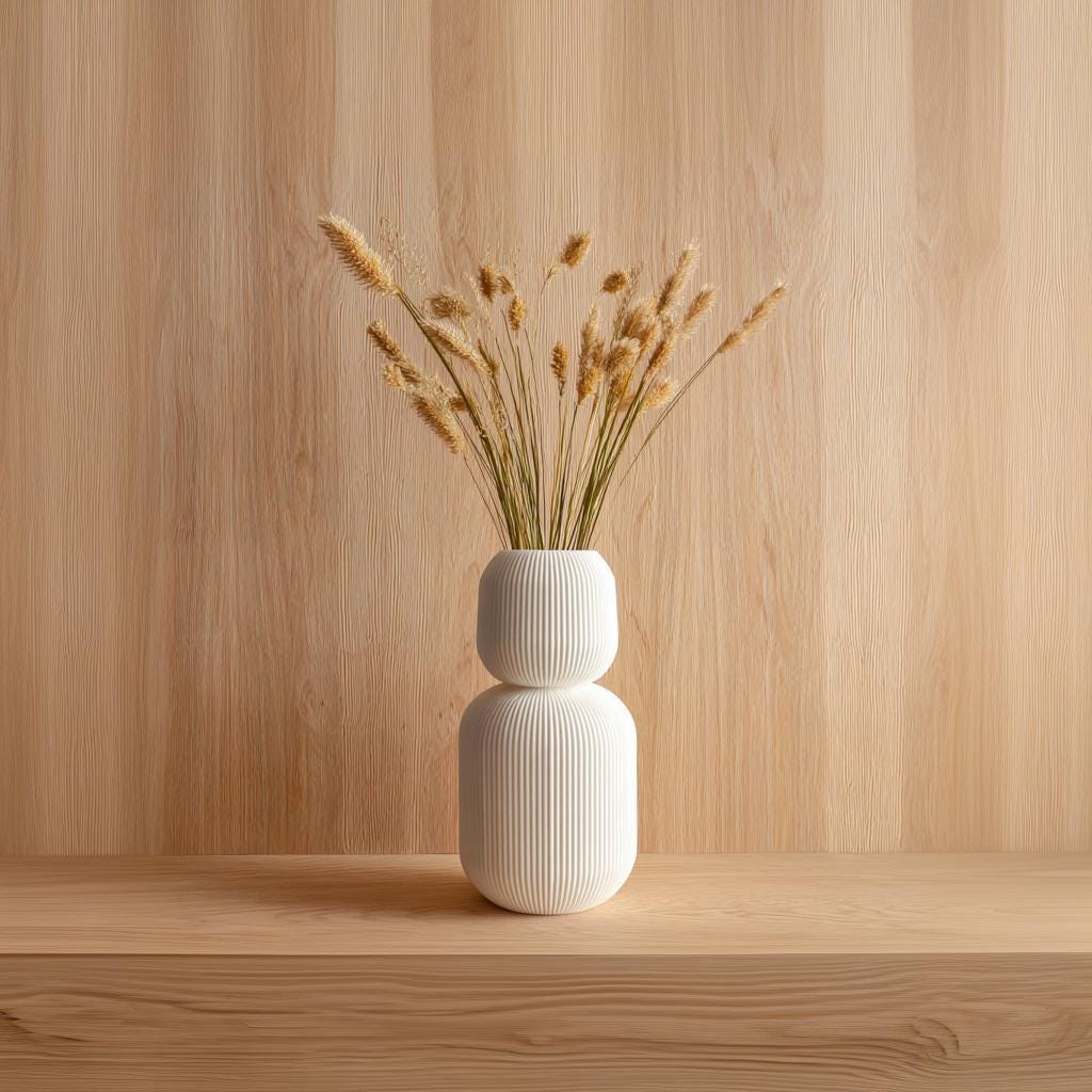 3D Printed Geometric Vase | Modern Decorative Vase for Dried Flowers | Minimalist Home Accent