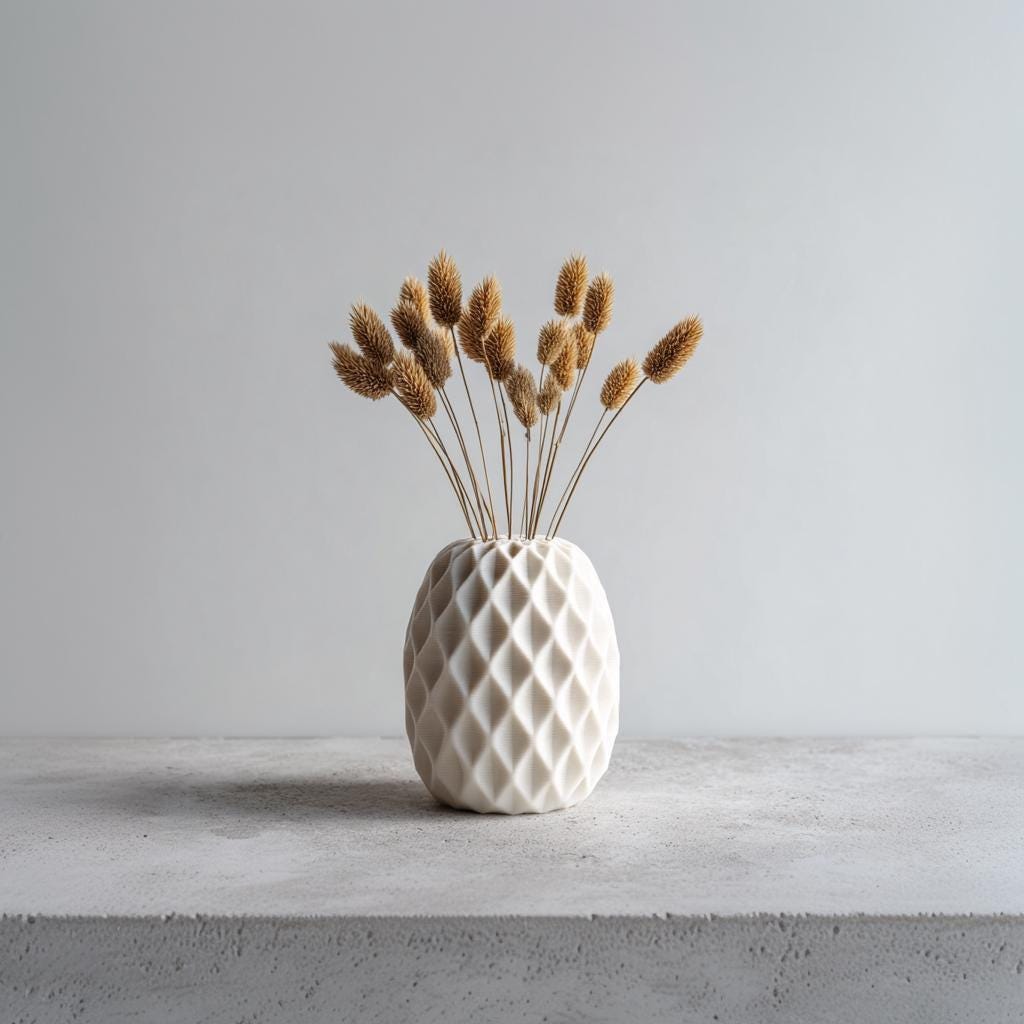 Geometric Vase | Minimalist 3D Printed Home Decor | Modern Flower Vase | Original Gift for Her | Unique Desk or Shelf Accent