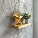 3D Printed Star Wall Shelf | Modern Decorative Floating Shelf | Minimalist Home Accent | Unique Wall Decor | Contemporary 3D Print Design