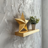 3D Printed Star Wall Shelf | Modern Decorative Floating Shelf | Minimalist Home Accent