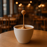 Floating Espresso Macchiato Drop Sculpture | 3D Printed Coffe Cups Art | Unique Coffee Lover Gift