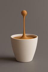 Floating Espresso Macchiato Drop Sculpture | 3D Printed Coffe Cups Art | Unique Coffee Lover Gift