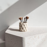 Makeup Brush Holder | Geometric Desk Organizer | 3D Printed Pen Cup | Minimalist Vase | Original Gift for Her | Modern Vanity Decor