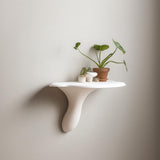 Minimalist Mushroom Wall Shelf | Artists Conk Inspired 3D Printed Shelf | Modern Organic Decor | White Floating Shelf for Plants Wall Accent
