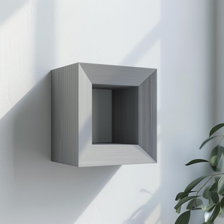 3D Printed Geometric Wall Shelf | Modern Minimalist Floating Shelf Design | Unique Square Shape Decor | Contemporary Home Wall Accent