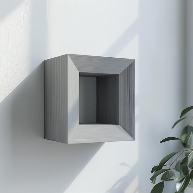 3D Printed Geometric Wall Shelf | Modern Minimalist Floating Shelf Design | Unique Square Shape Decor