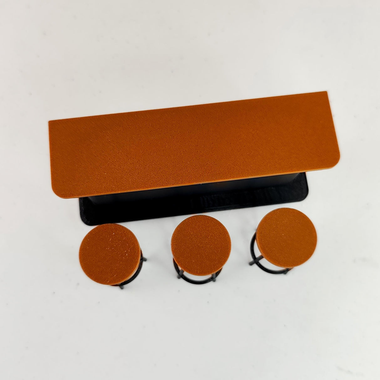 Miniature Bar Counter Set 1:12 Scale Dollhouse Bar | Tiny Bar Furniture Mini Bar Scene | Miniature Pub & Stools | Dollhouse Kitchen Decor