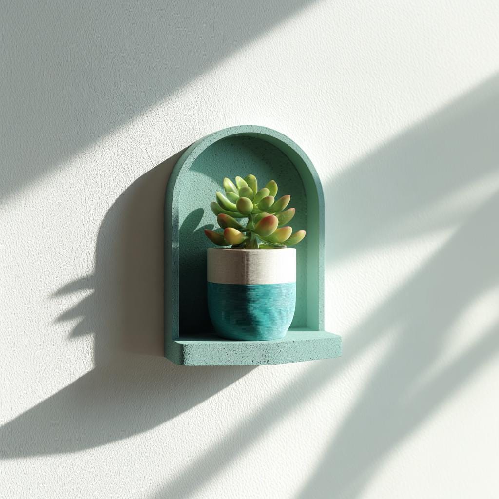 3D Printed Wall Shelf | Small Plant Display Shelf | Meditation Altar Shelf