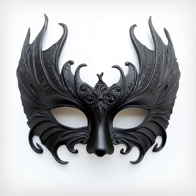 3D Printed Gothic Masquerade Mask | Dark Fantasy Costume Mask Venetian Half Mask | Cosplay Mask | Baroque Filigree Mask Gothic Festival Mask