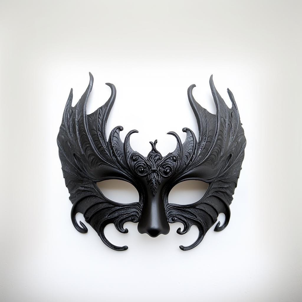 3D Printed Gothic Masquerade Mask | Dark Fantasy Costume Mask Venetian Half Mask | Cosplay Mask