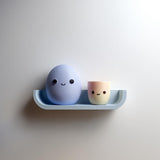 3D Printed Egg Friends Wall Shelf | Minimal Character Floating Ledge Display | Cute Room Decor Accent for Kids Rooms and Cozy Home Interiors