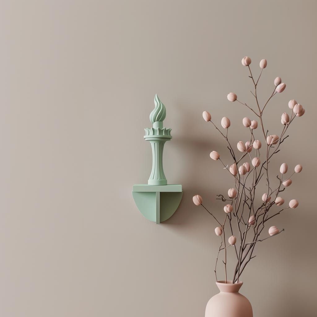 3D Printed Liberty Torch Wall Decor | Modern Minimalist Statue Inspired Sculpture for Living Room | Unique Symbolic Modern Home Accent Piece