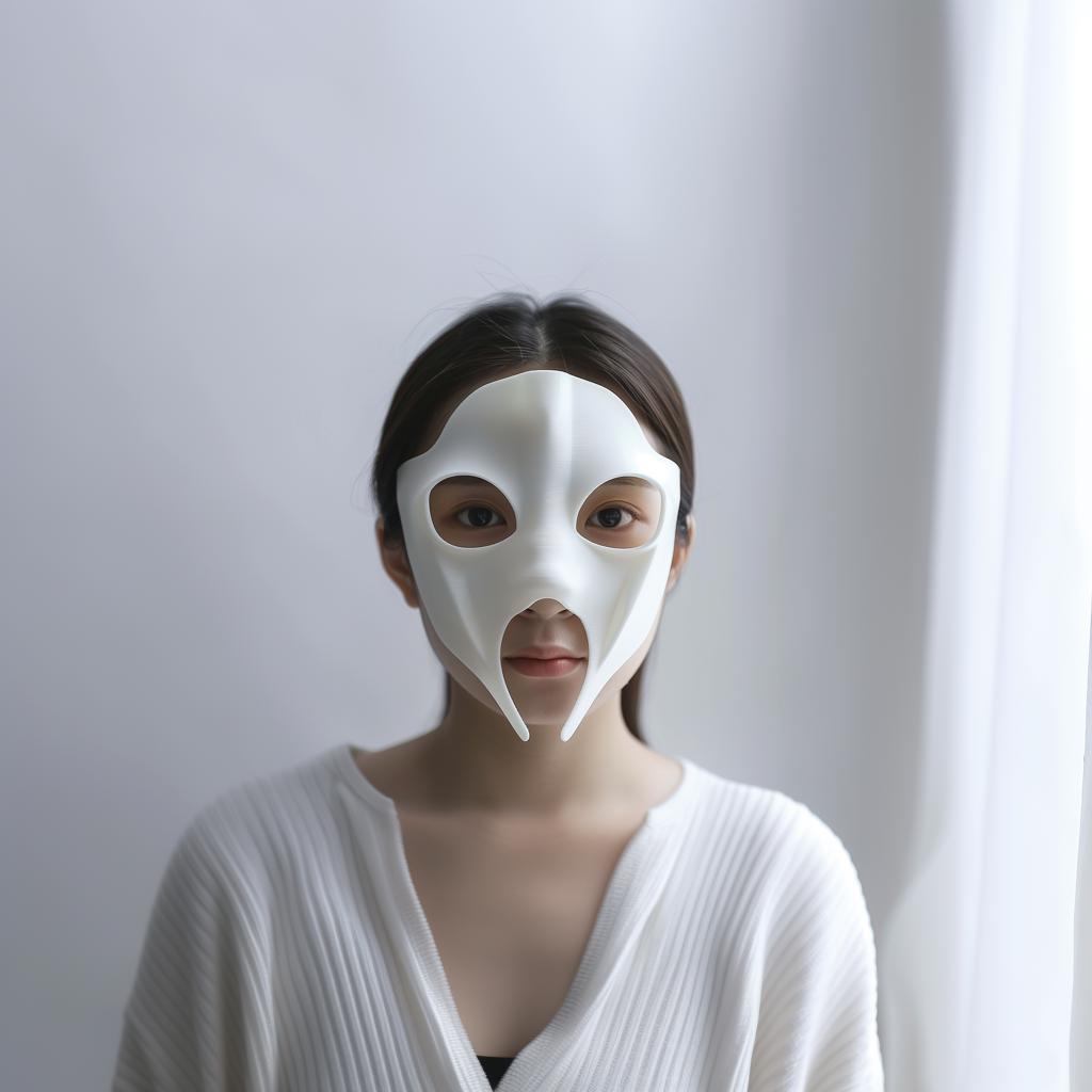 3D Printed Futuristic Mask | Minimal Anime Style Facepiece for Cosplay | Unique 3D Printed Costume Accessory for Festivals, Parties & Events