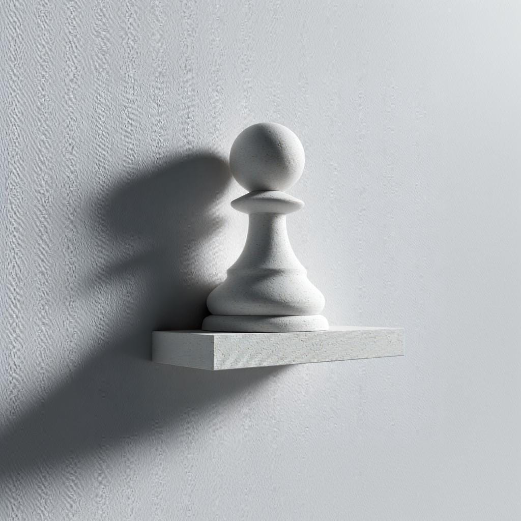 3D Printed Chess Pawn Wall Shelf | Minimal Floating Ledge Display | Modern Geeky Room Decor Accent for Game Rooms Offices and Libraries