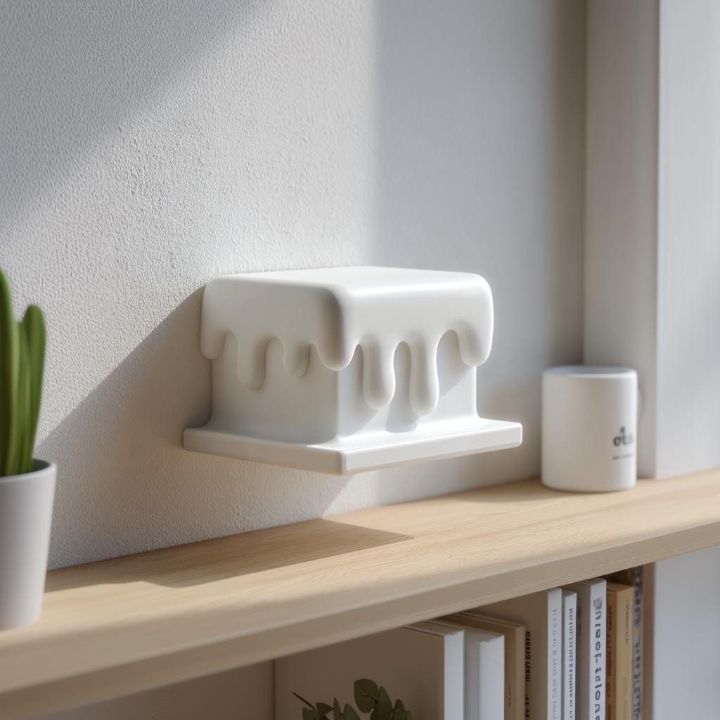 3D Printed Melting Wall Shelf Decor | Dripping Floating Display Ledge for Bedroom | Entryway | Gaming Room | Creative Home Studio Accent