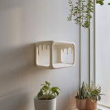3D Printed Dripping Cube Wall Shelf | Minimal Melted Frame Floating Shelf | Modern Kawaii Wall Decor Accent for Bedroom and Home Office