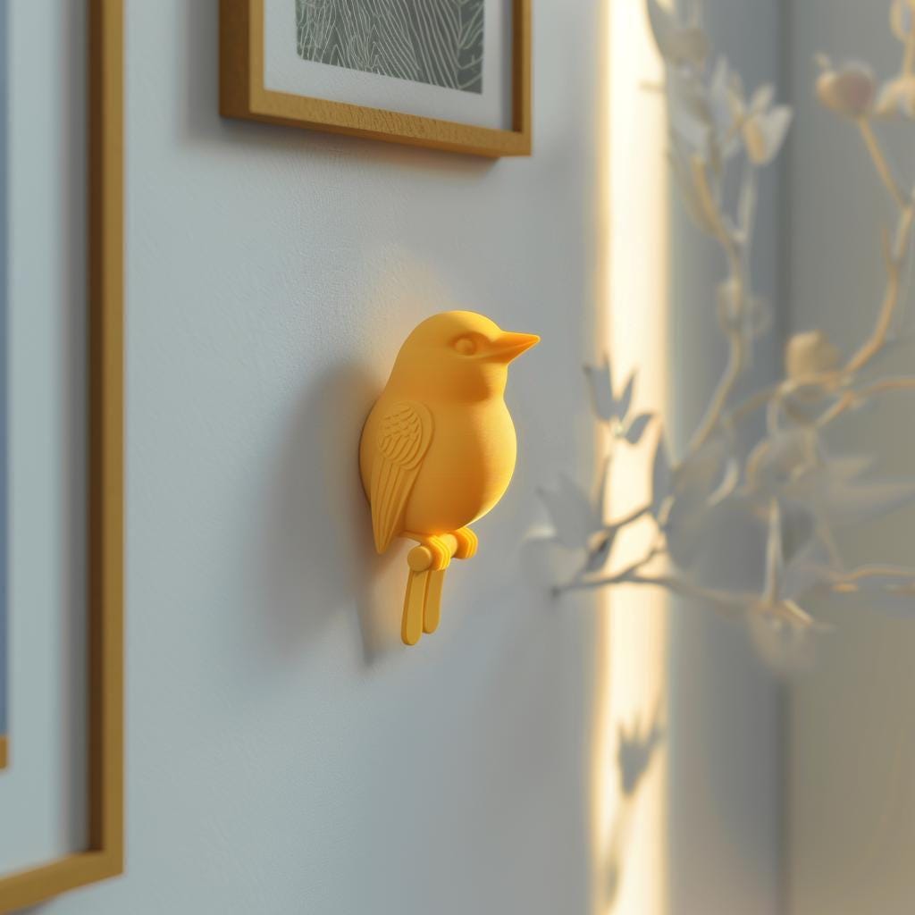 3D Printed Bird Wall Decor | Modern Minimalist Nature Inspired Design | Unique Contemporary Home Accent | Artistic 3D Printed Sculpture