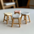 Dollhouse Stool 1:12 Scale Miniature Chair | 3D Printed Dollhouse Furniture Dollhouse Decor | Miniature Wooden Stool Collectible Mini Chair