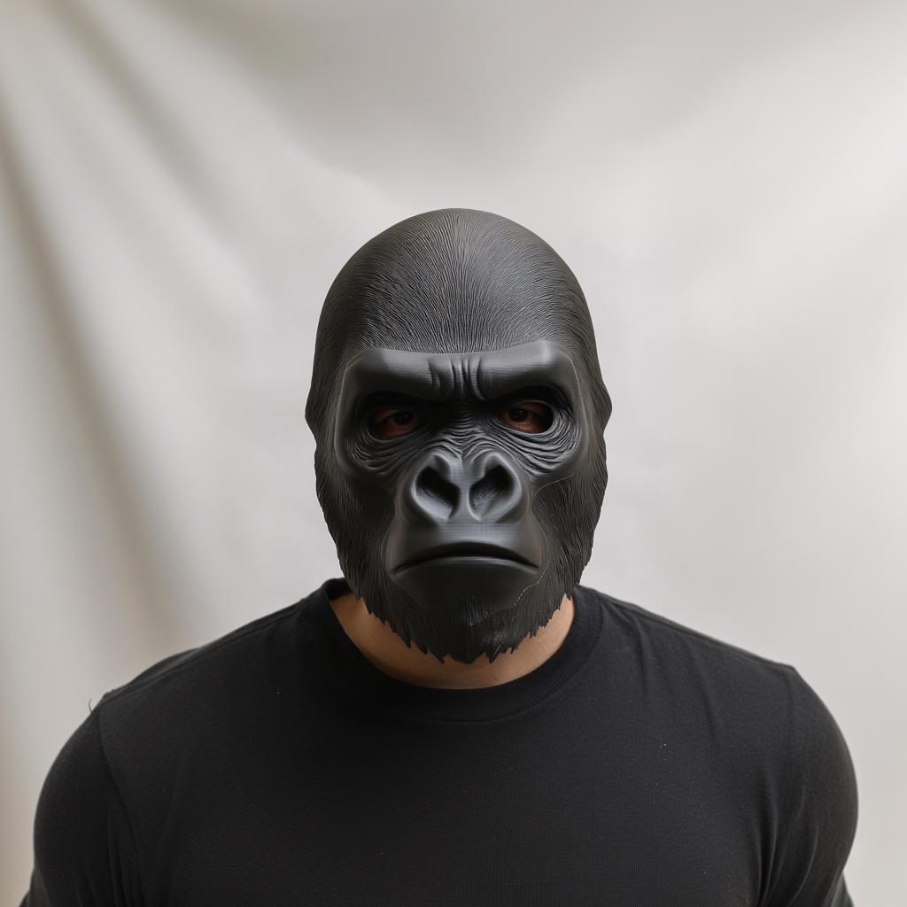 Gorilla Face Mask | 3D Printed Mask for Costume & Cosplay | Realistic Animal Mask | Funny Halloween Mask | Unique Jungle Party Prop