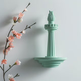 3D printed wall decor inspired by the Statue of Liberty torch, minimalist modern architectural design made from matte PLA plastic