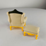 Dollhouse Victorian Armchair & Ottoman | 1:12 Scale Miniature Furniture | 3D Printed Elegant Dollhouse Chair