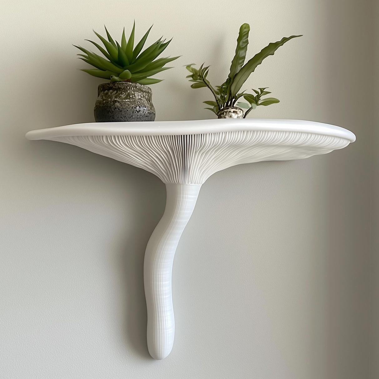 Mushroom Wall Shelf | 3D Printed Artists Conk Shelf | Organic Modern Decor | Fungi Wall Art | White Floating Shelf | Nature Home Accent