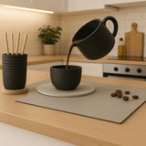 Floating Coffee Pour Sculpture | Black 3D Printed Coffee Art Optical Illusion Kitchen Decor | Coffee Lover Gift Barista Unique Coffee Bar