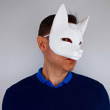 3D Printed Kitsune Mask | Fox Spirit Mask | Japanese Cosplay Festival Mask | Anime Mythical Fox Mask | Fox Demon Mask