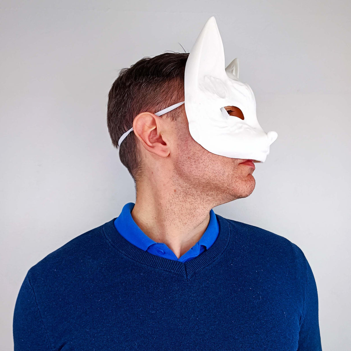 3D Printed Kitsune Mask | Fox Spirit Mask | Japanese Cosplay Festival Mask | Anime Mythical Fox Mask | Fox Demon Mask