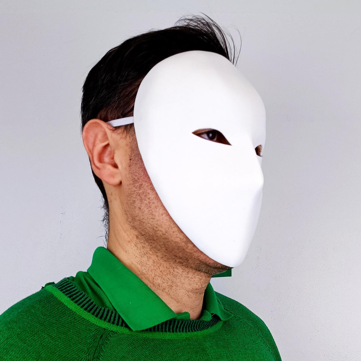 Custom Blank Face Mask | Minimalist Cosplay Mask | White or Colorful Costume Mask | 3D Printed Mask for Halloween & Events