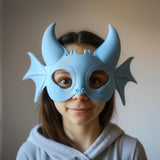 3D Printed Dragon Mask | Playful Fantasy Cosplay Facepiece | Horned Creature Costume Accessory for Adults, Parties, Festivals and Events