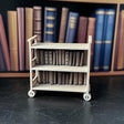 Dollhouse Library Cart | 1:12 Scale Miniature Bookshelf | 3D Printed Rolling Bookcase