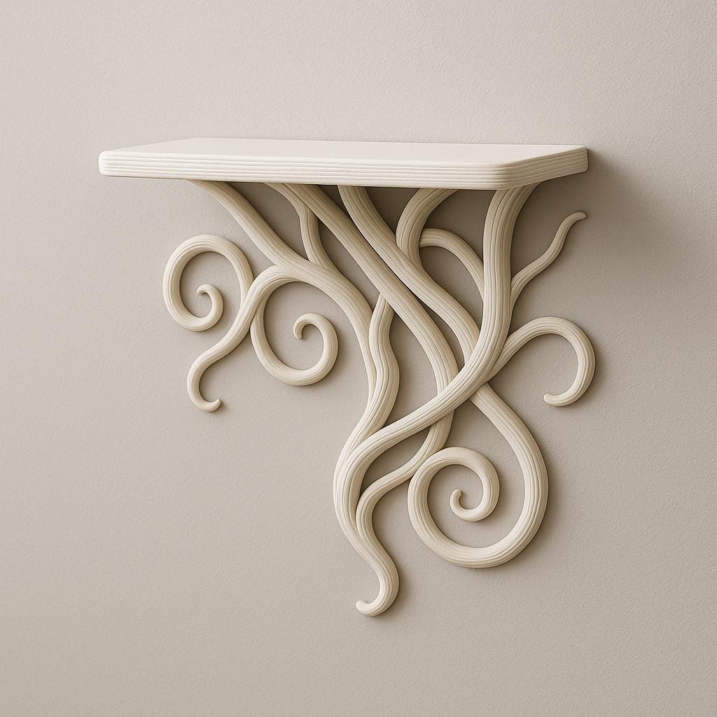 3D Printed Vine Wall Shelf | Botanical-Inspired Floating Shelf | Organic Art Decor