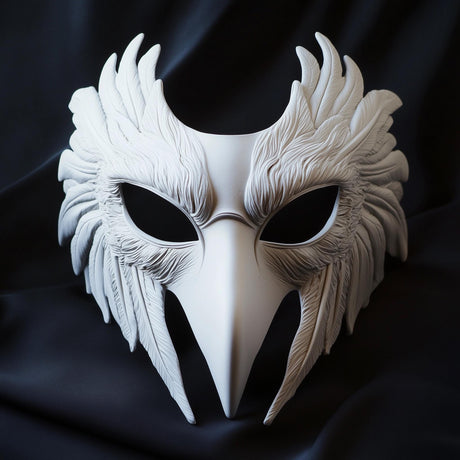 Bird Mask | Feathered Raven Cosplay Mask | Halloween Costume Mask | 3D Printed Unique Mask for Cosplay | Masquerade Party Accessory