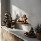3D Printed Gingerbread Man Wall Shelf | Modern Christmas Floating Shelf Design | Unique Holiday Home Decor | Festive Wall Organizer