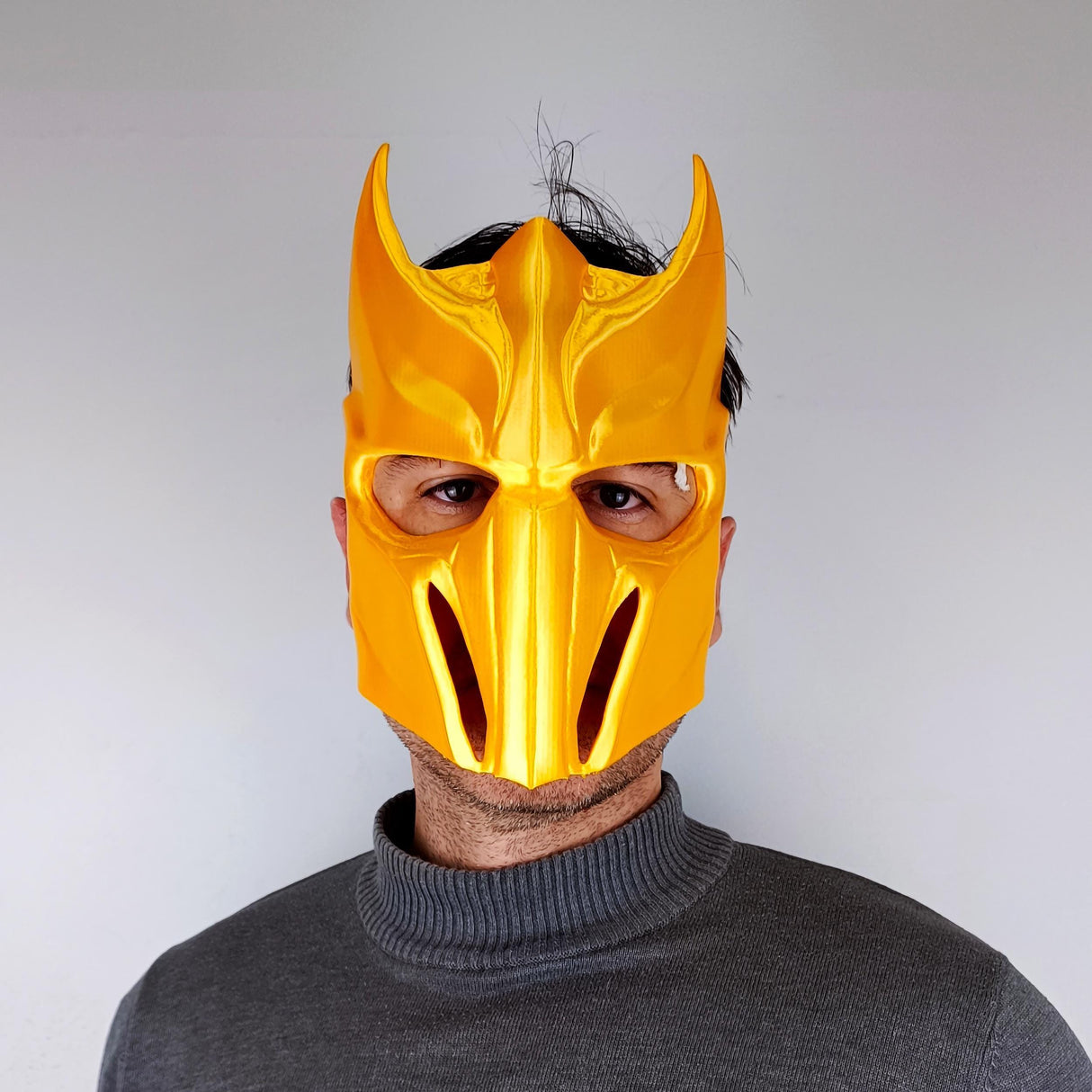 Warrior Samurai Demon Mask | 3D Printed Fantasy Battle Cosplay Armor Mask | Mythical Medieval Knight Mask