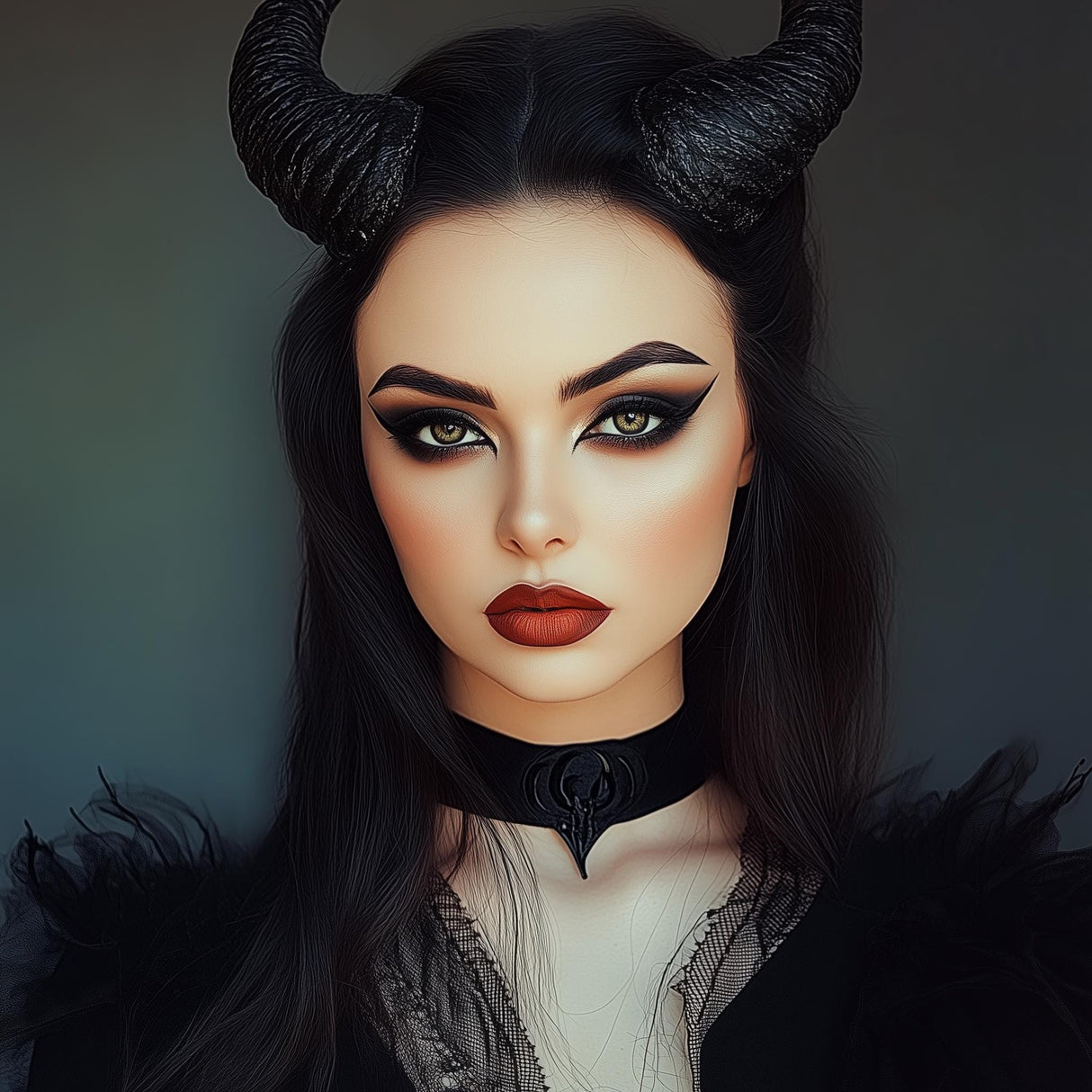 Gothic Demon Horns | 3D Printed Costume Horns | Cosplay Headpiece | Halloween Horns | Fantasy Cosplay Accessories | Black Devil Horn