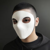 White Matte Full Face Mask | 3D Printed Cosplay Mask | Modern Phantom Mask | Smooth Minimalist Mask for Halloween, Costume or Photoshoot