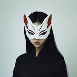 Japanese Fox Spirit Mask | Half Face Cosplay Mask | 3D Printed Samurai Warrior Mask | Anime Fox Mask | Theater Halloween Mask