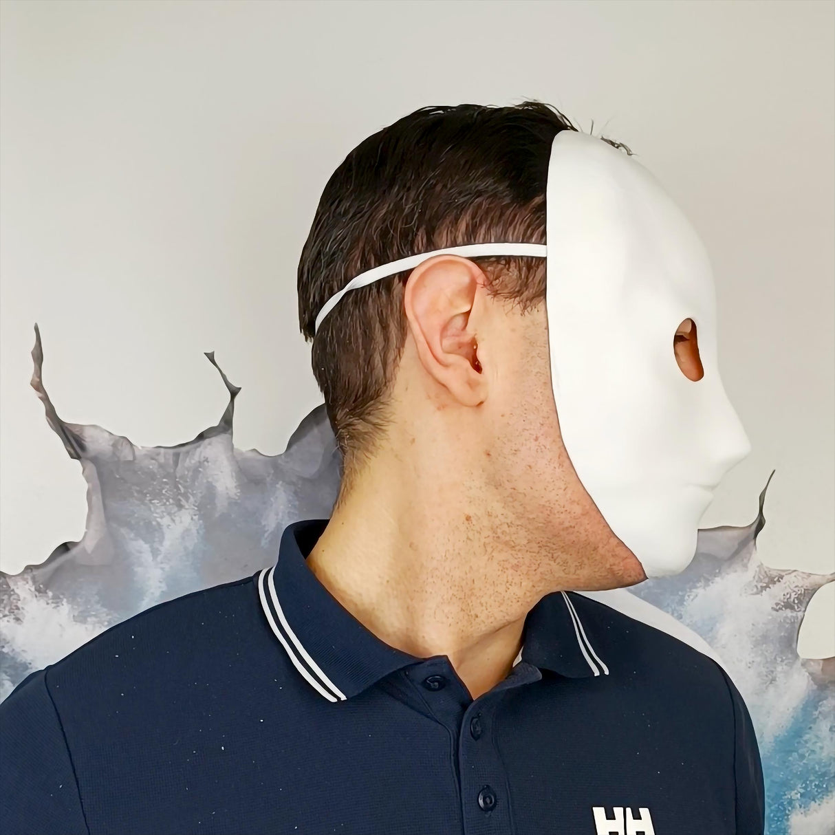 White Blank Face Mask | Minimalist Cosplay Mask | 3d Printed Paintable Mask for Halloween, Theater, Masquerades, Photoshoots