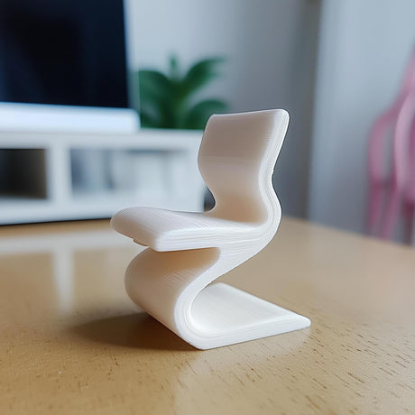 Dollhouse Modern Wiggle Chair | 1:12 Scale Miniature Chair | 3D Printed Funky Desk Chair | Miniature Gehry Style Chair Dolls House Furniture