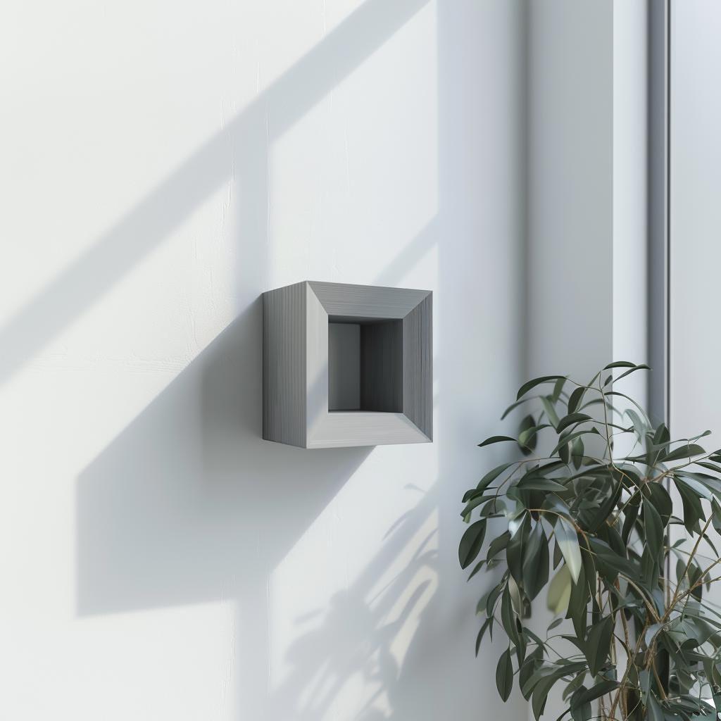3D Printed Geometric Wall Shelf | Modern Minimalist Floating Shelf Design | Unique Square Shape Decor